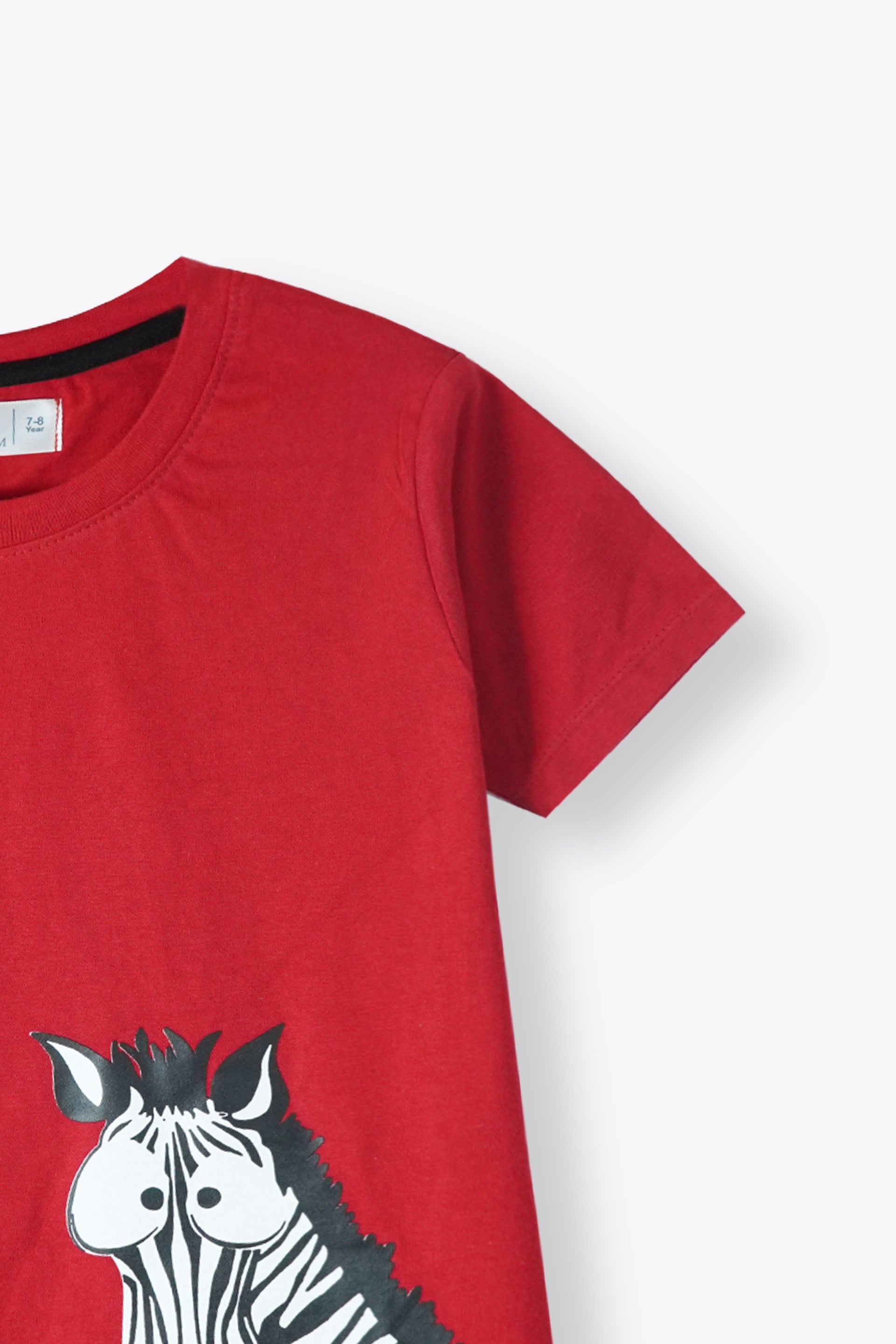 Boys Zebra Red T-Shirt & Zebra Print Shorts Set